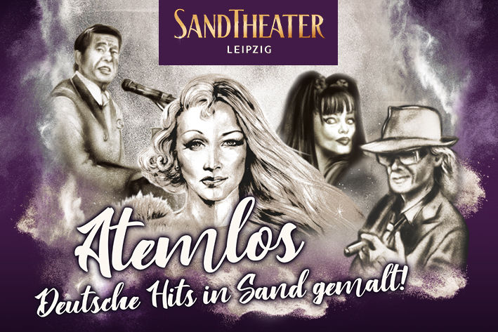 Sandtheater Leipzig: ATEMLOS - Deutsche Hits in Sand gemalt